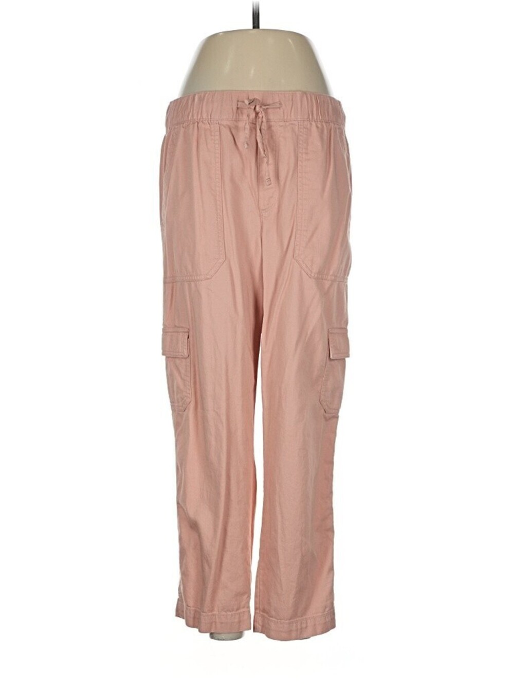 Gap Medium Light Pink $64 Cotton Blend High Rise Pull On Tie Waist Cargo Pants